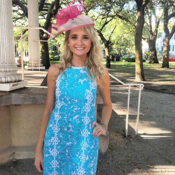Lilly Pulitzer Dresses & Skirts - Lilly Pulitzer Floral Turquoise Dress 2 Cotton